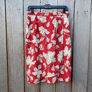 Jaeger Floral Print Faux Wrap Skirt - 12 USA/14 UK